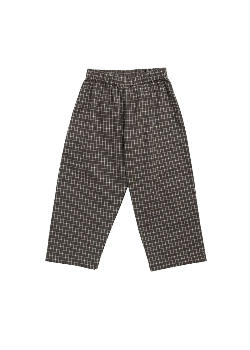 Organic Cotton Kingston Pant - Coffee Grid