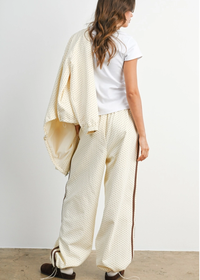 Kat Dotted Drawstring Pants - Ivory & Brown