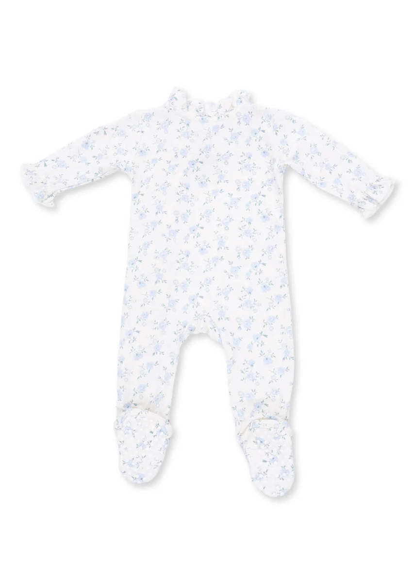Kimono Ruffle Snap Footie - Rose Briar