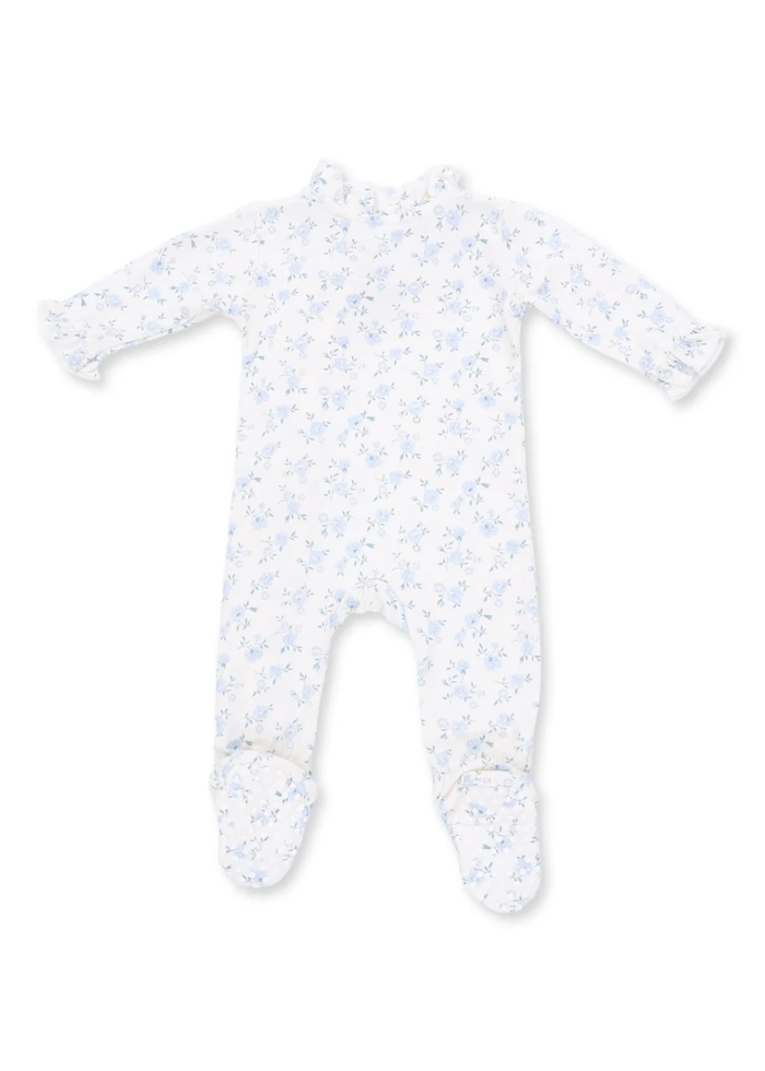 Kimono Ruffle Snap Footie - Rose Briar