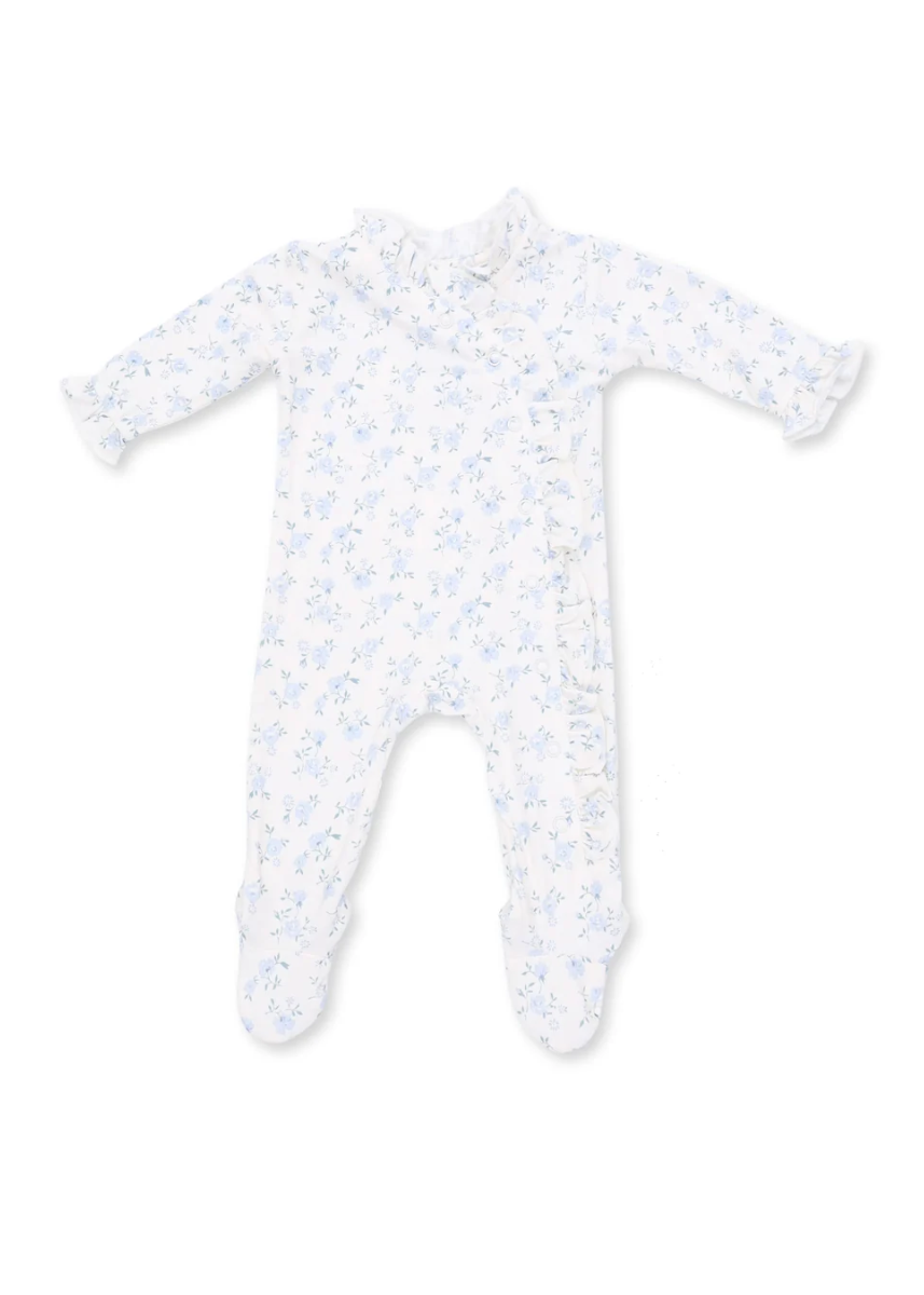 Kimono Ruffle Snap Footie - Rose Briar