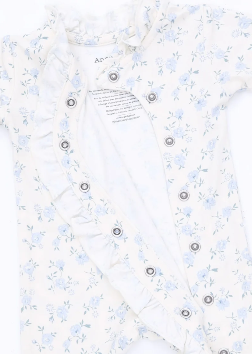 Kimono Ruffle Snap Footie - Rose Briar