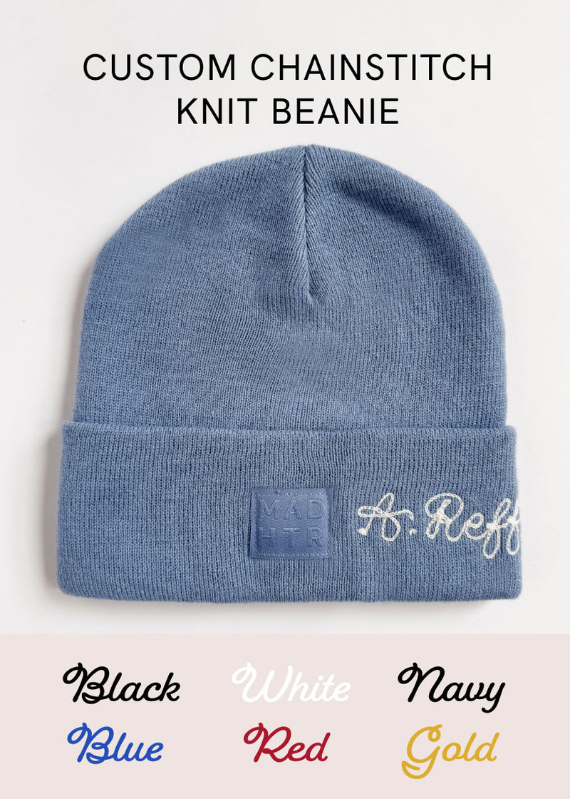 Adult Mad Hatter Knit Cuff Beanie - Feather