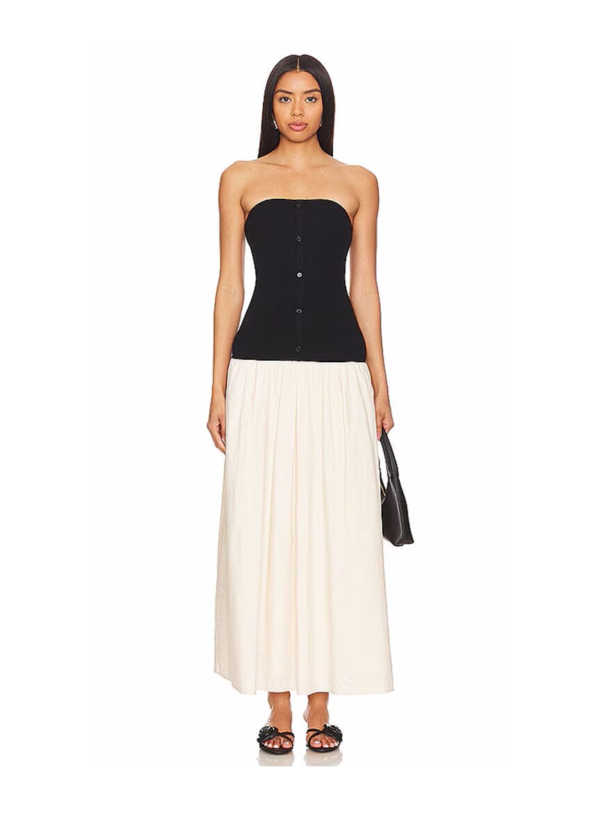 Tanner Combo Dress - Black & Taupe