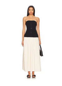 Tanner Combo Dress - Black & Taupe