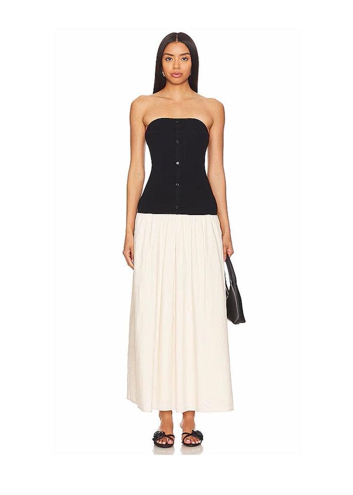 Tanner Combo Dress - Black & Taupe