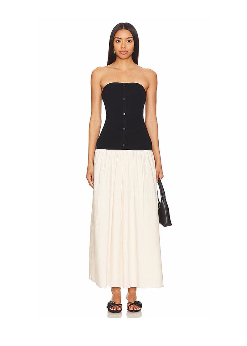 Tanner Combo Dress - Black & Taupe