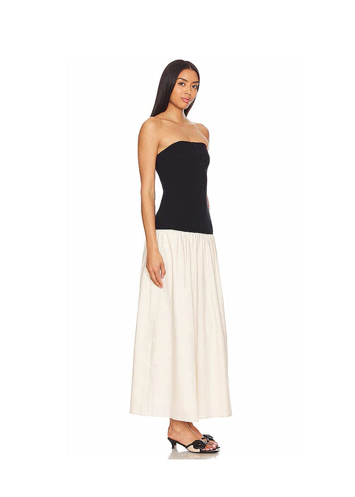 Tanner Combo Dress - Black & Taupe