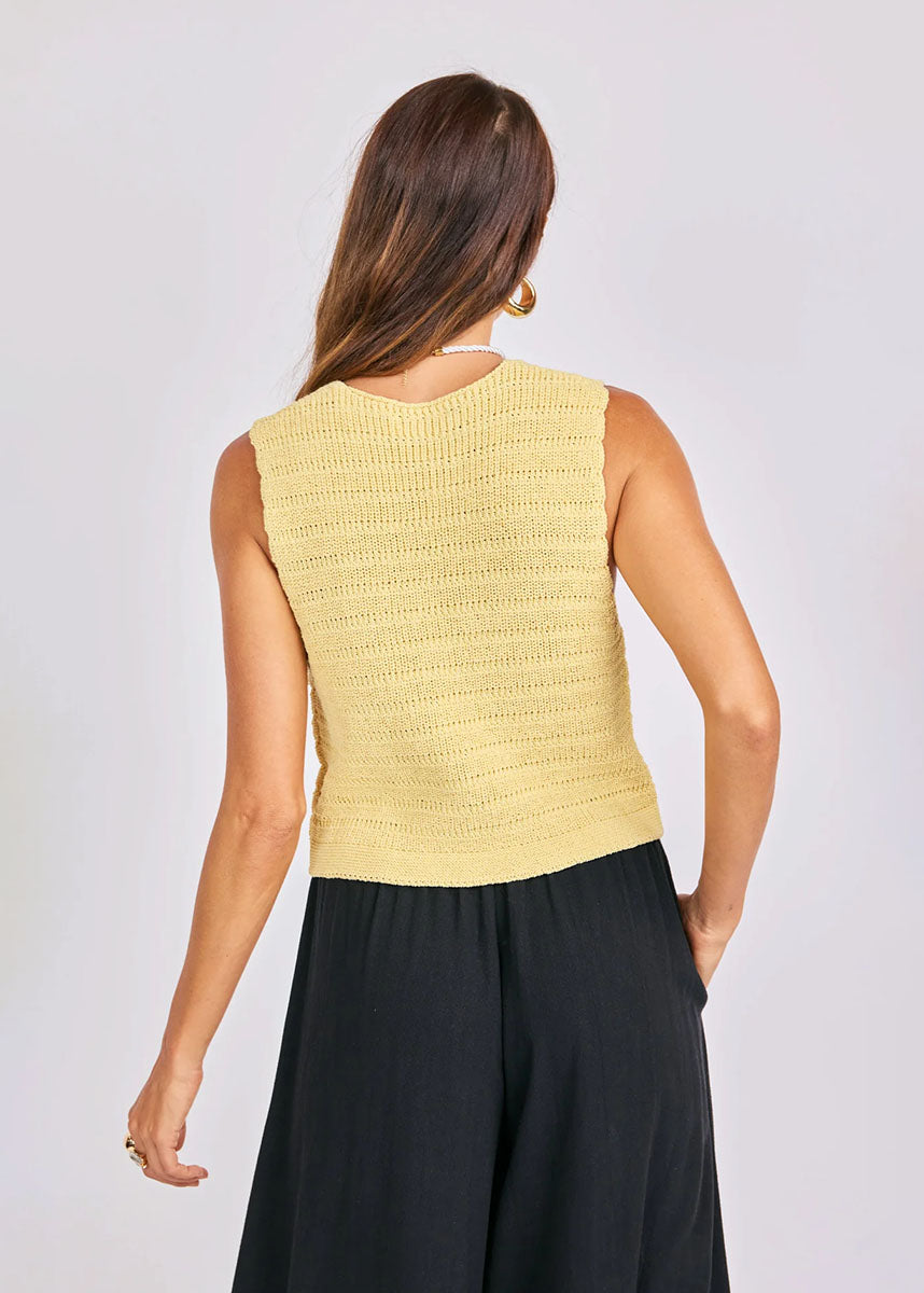 Pineapple Sweater Tank - Lemon