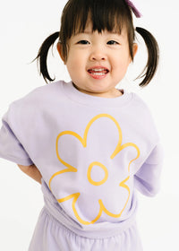 Flower Top & Shorts Set - Lilac