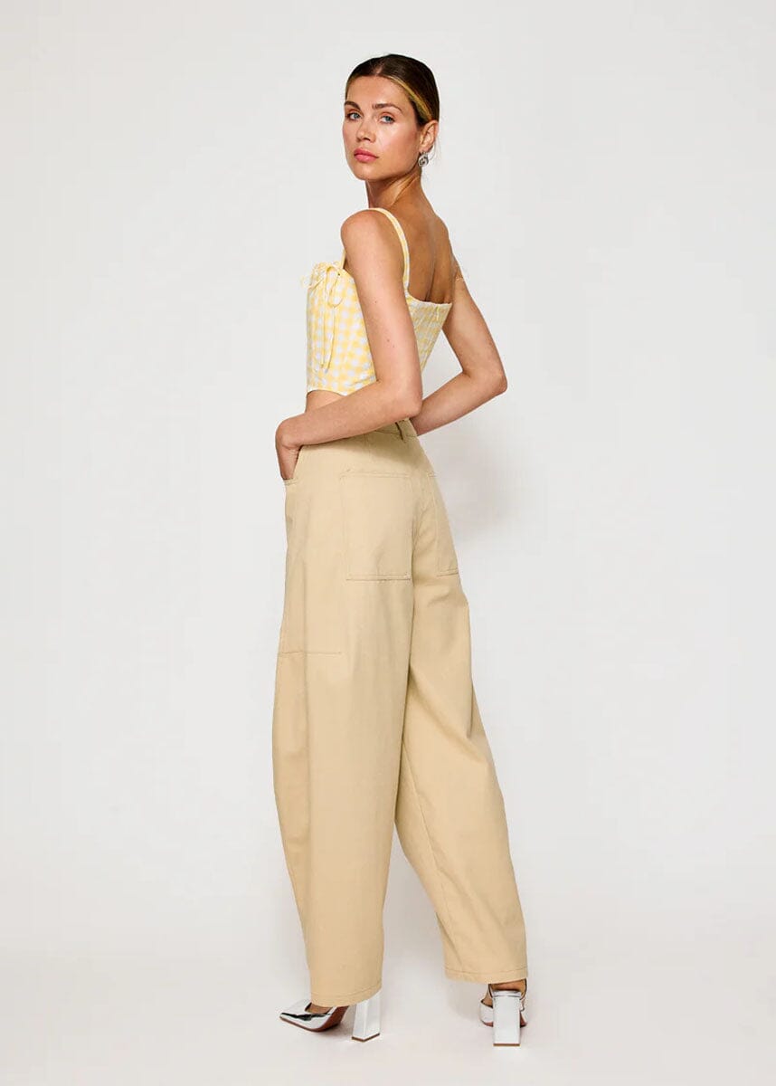 Junie Corset Top - White & Yellow