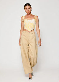 Junie Corset Top - White & Yellow