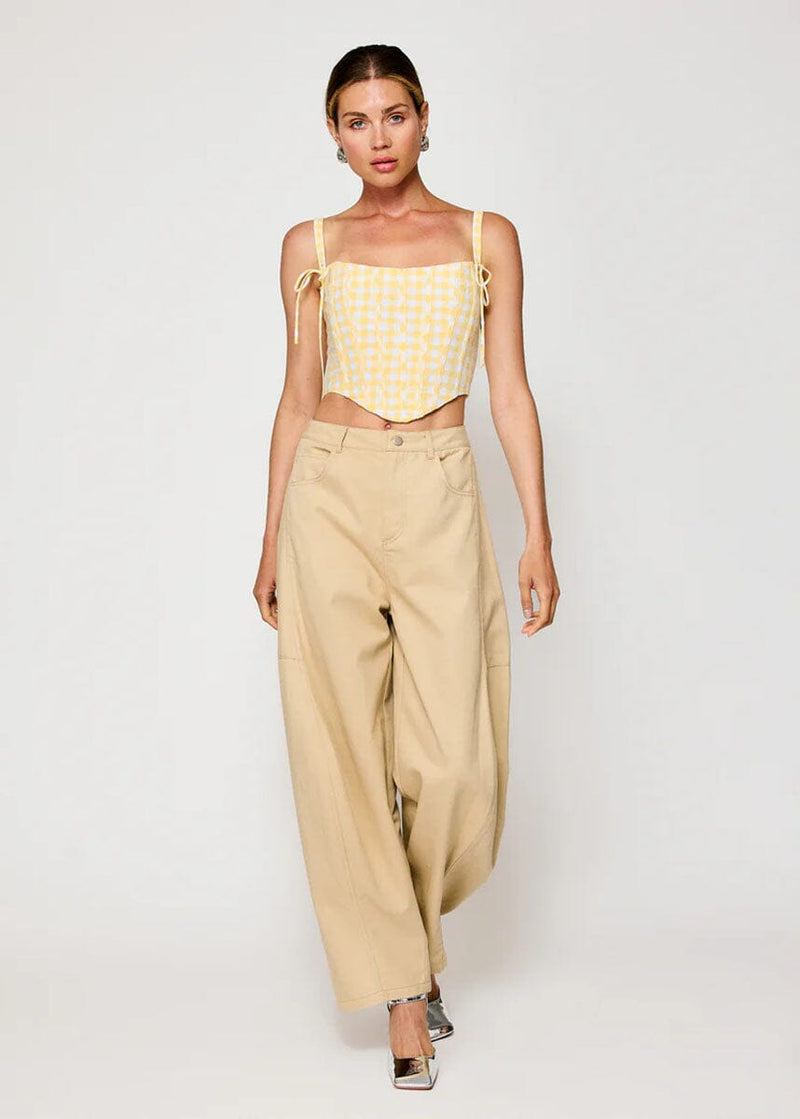 Junie Corset Top - White & Yellow