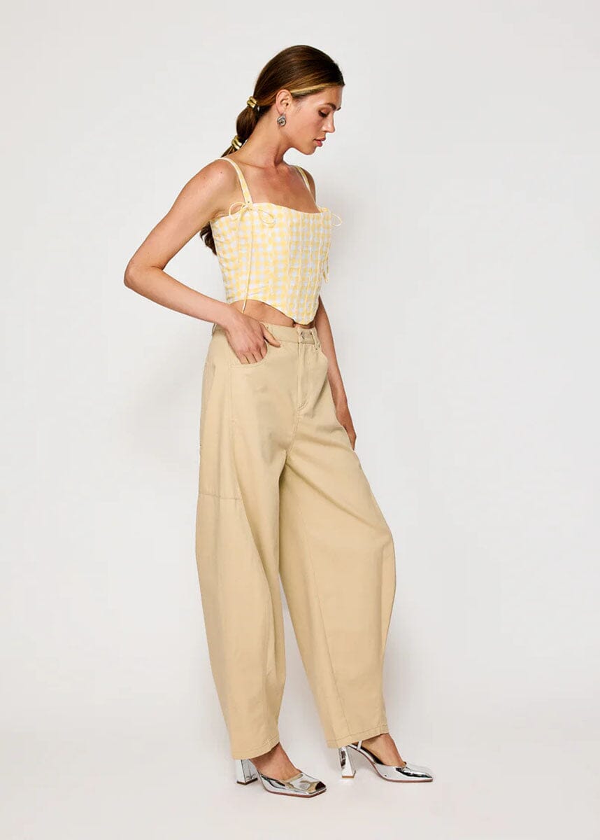 Junie Corset Top - White & Yellow