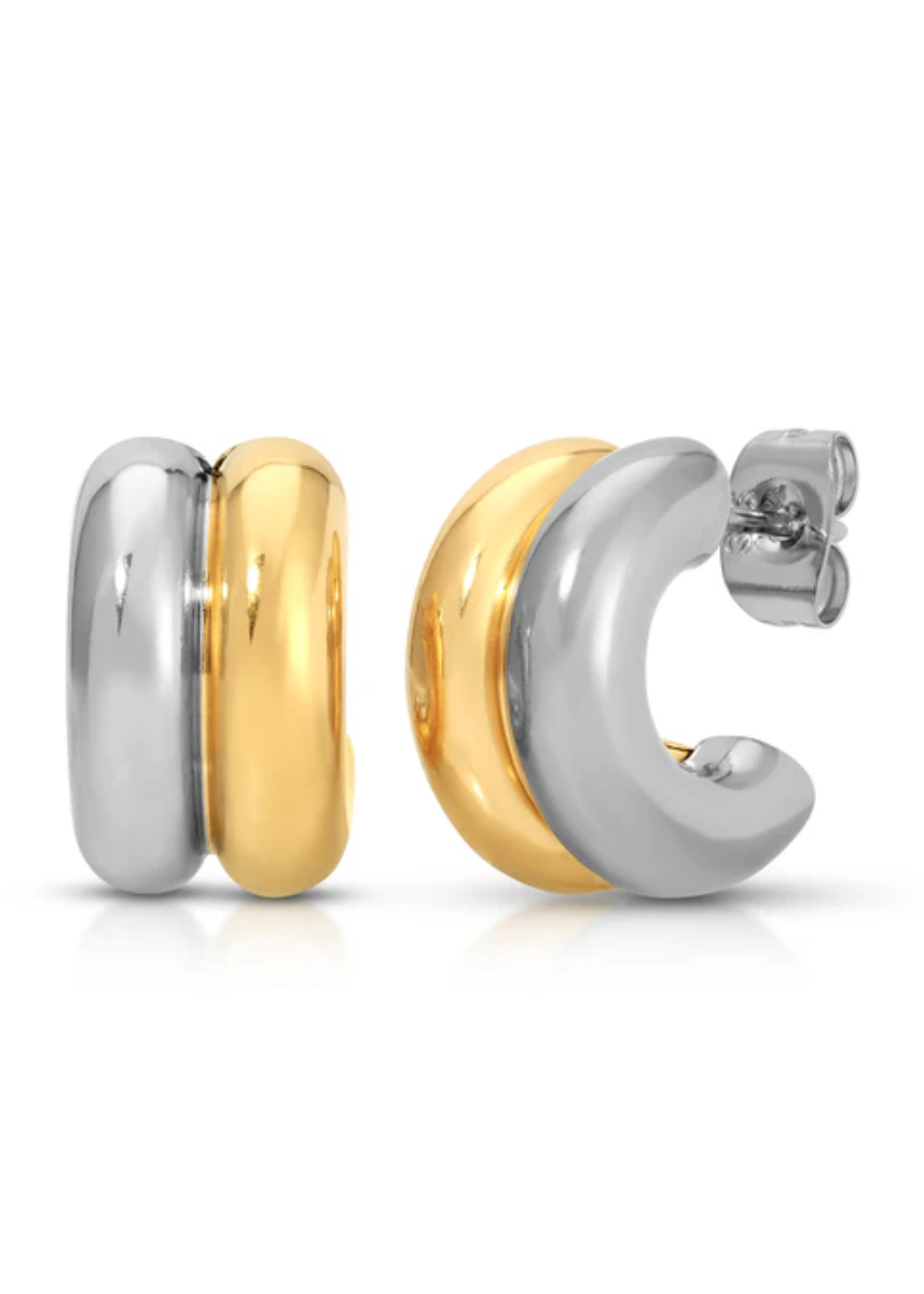 Lil Avery Mixed Metal Hoops