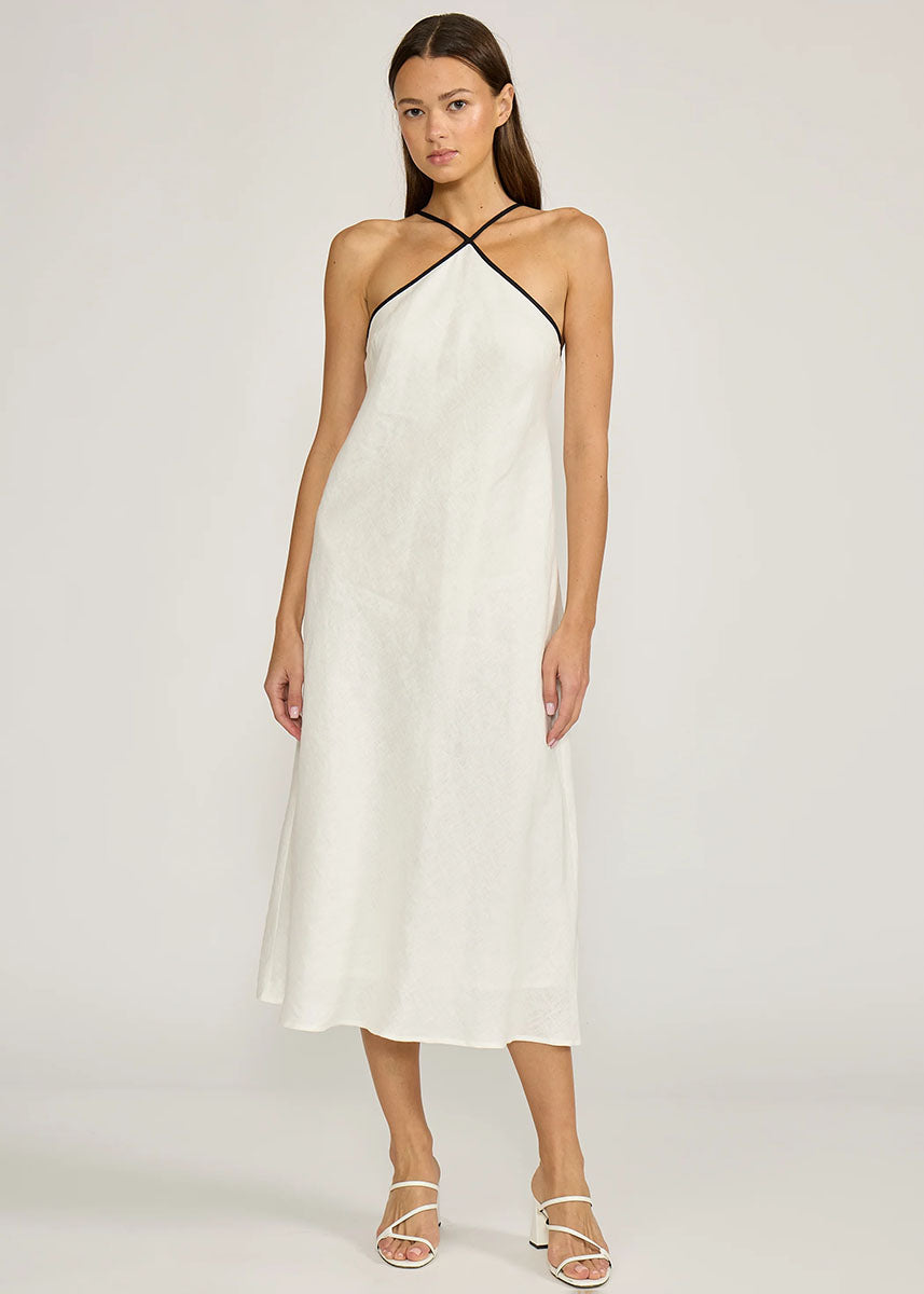 Grace Midi Dress - White & Black