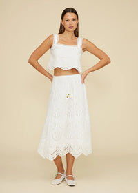 Sia Eyelet Top - White