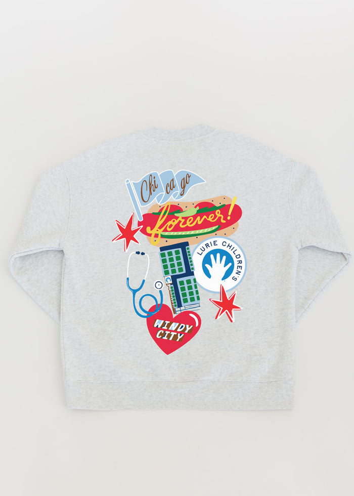 Pre-Order: Lurie Children's Hospital Patches Crewneck - Ash Grey
