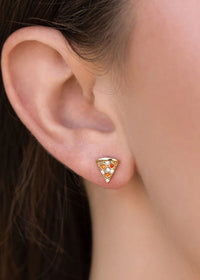 Pepperoni Pizza Studs - Gold