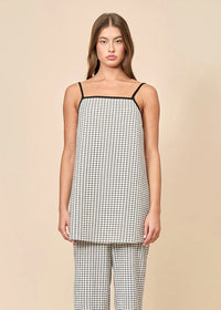Anya Top - Black & White Grid