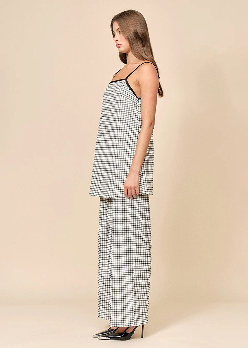 Anya Top - Black & White Grid