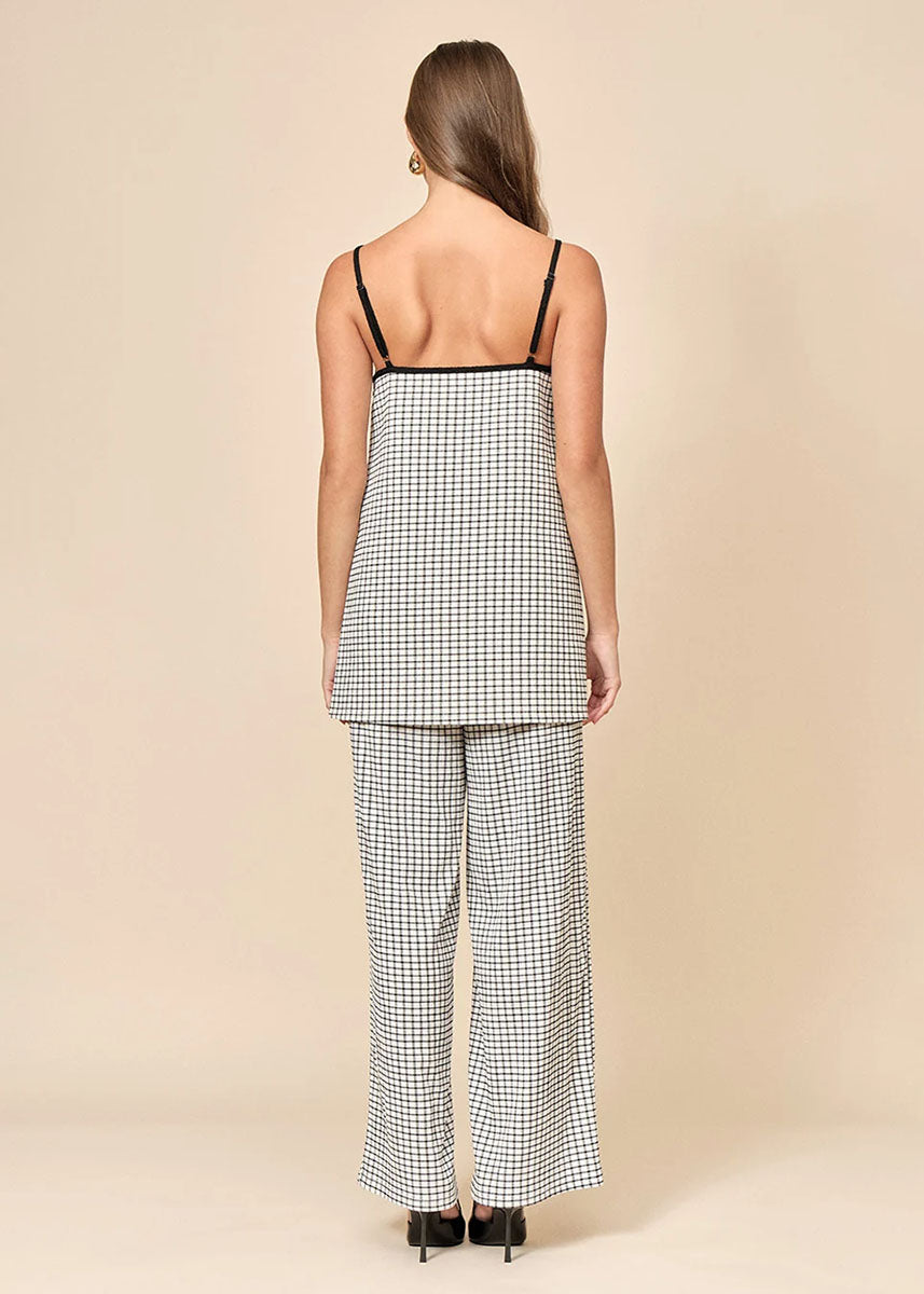 Anya Top - Black & White Grid