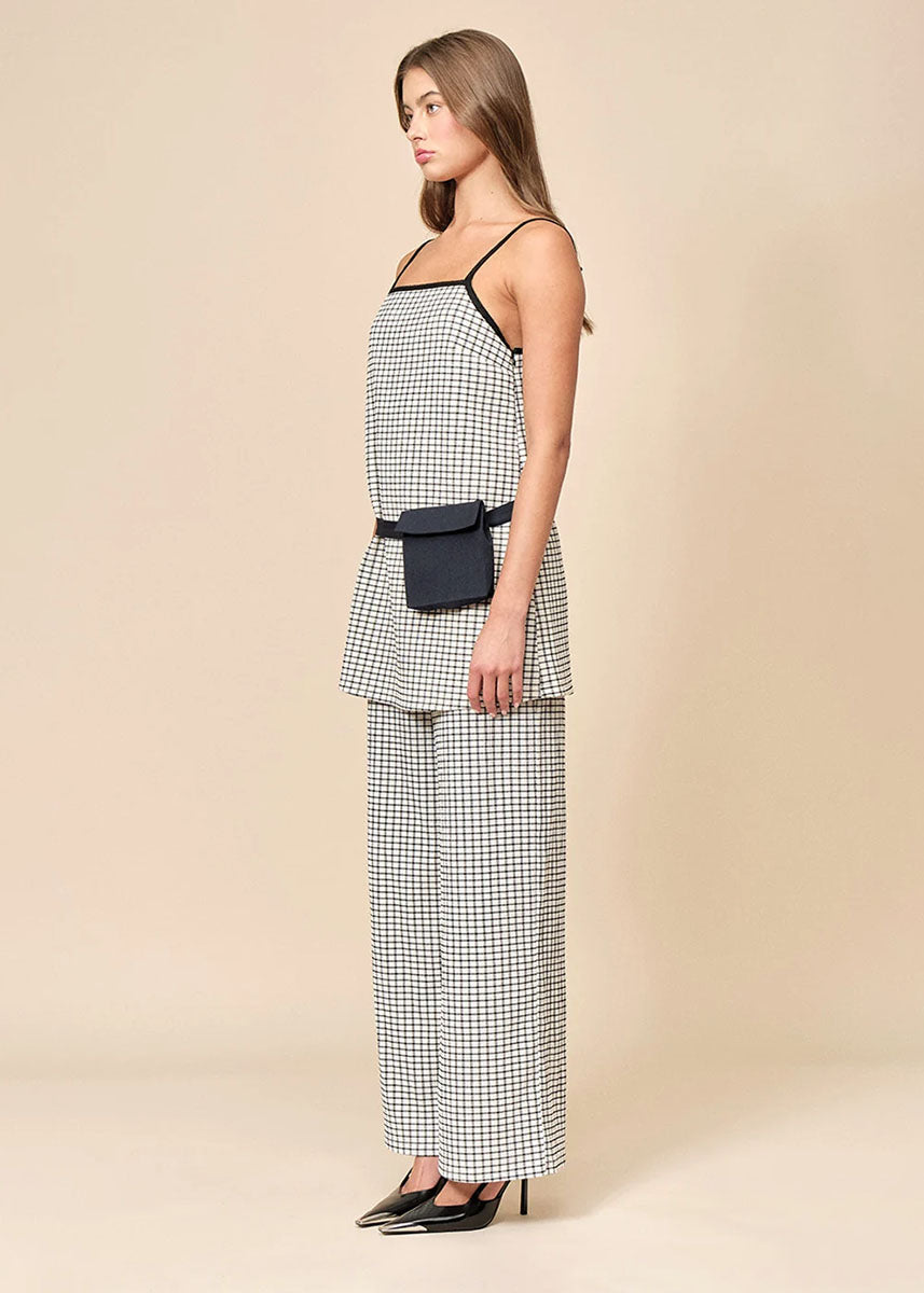 Anya Pants - Black & White Grid