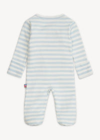 Organic Cotton Magnetic Footie - Blue Stripe