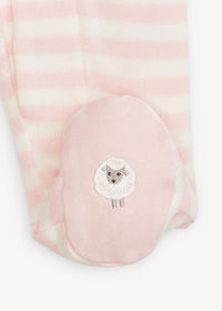 Organic Cotton Magnetic Footie - Pink Stripe