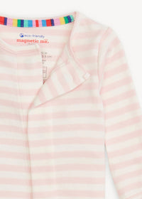 Organic Cotton Magnetic Footie - Pink Stripe