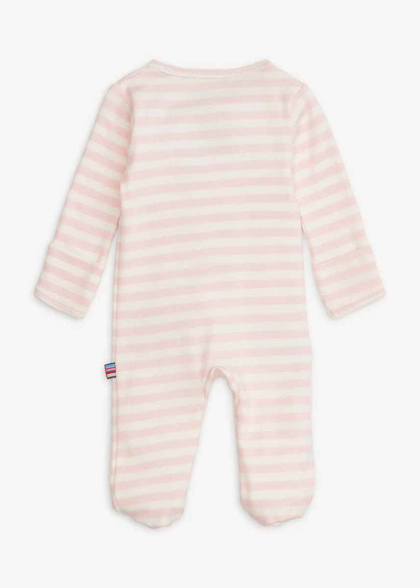 Organic Cotton Magnetic Footie - Pink Stripe