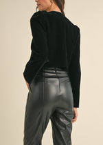 Viv Bow Velvet Jacket - Black