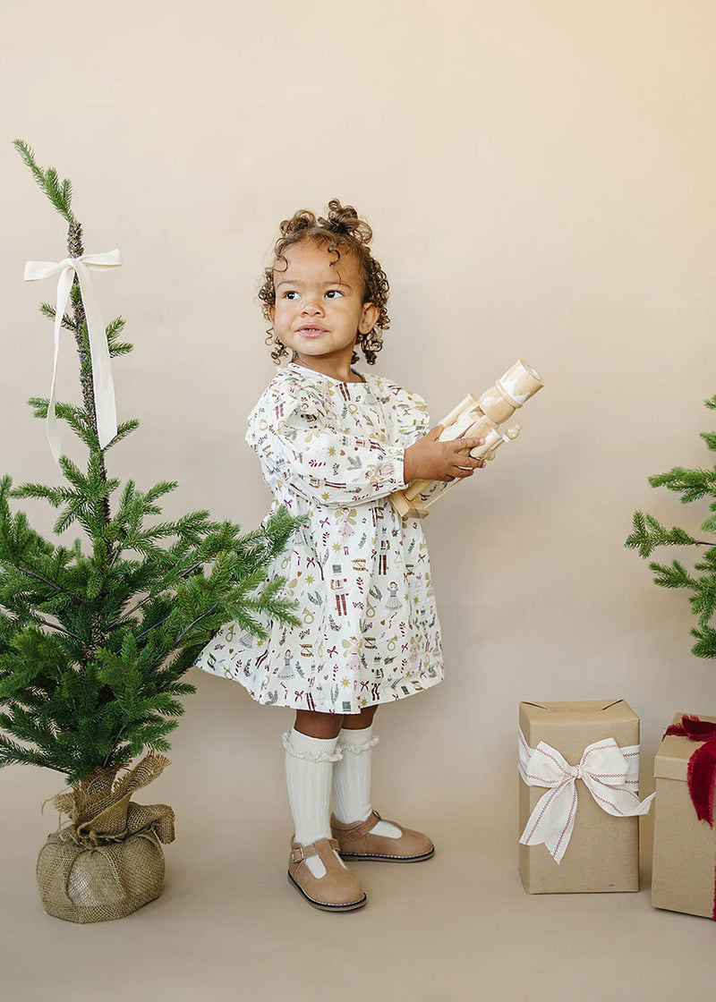 Nutcracker Long Sleeve Ruffle Dress