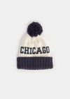 Toddler Mad Hatter Two-Tone Chicago Pom Beanie - Navy