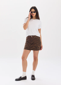 Malibu Mid-Rise Mini Skirt - Desert Zebra