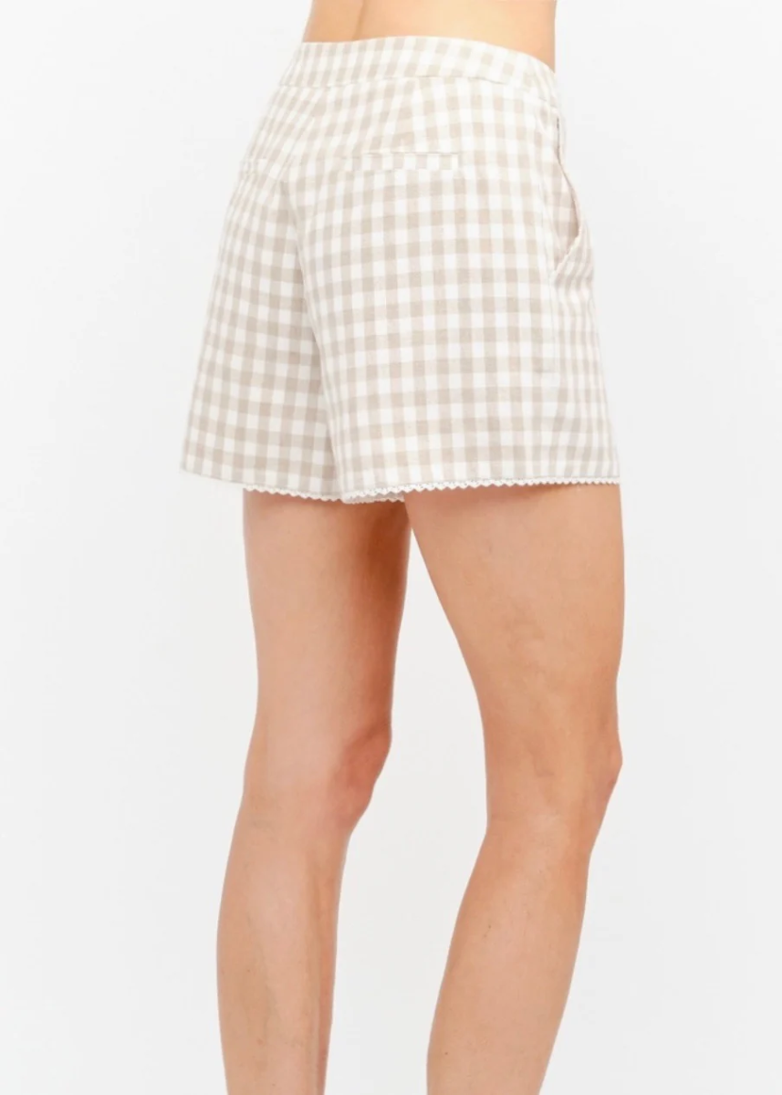 Marina Gingham Short - Natural