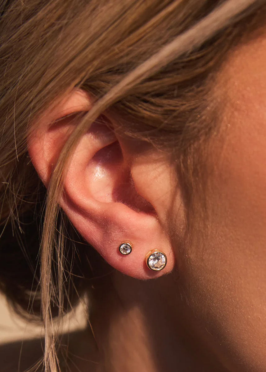 Marisol Bezel Studs - 5MM Gold