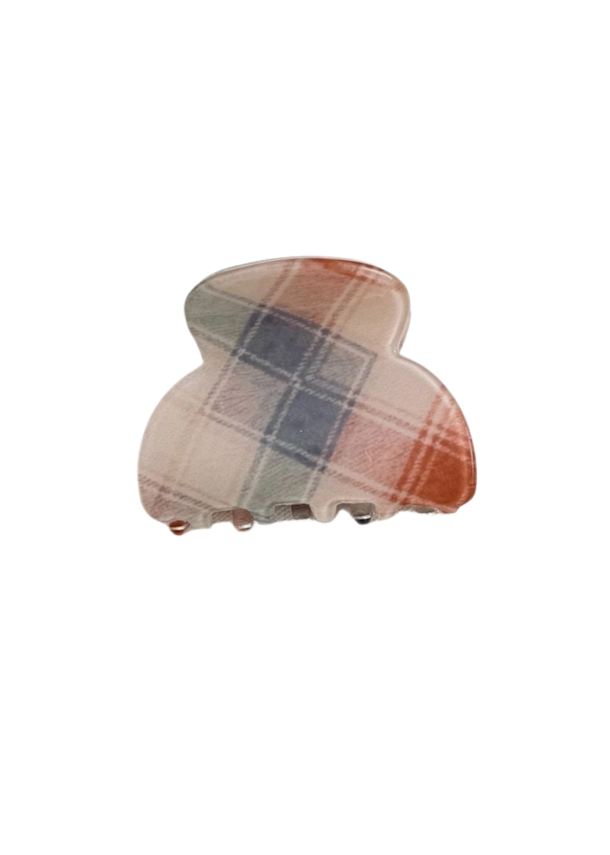 Mini Vintage Plaid Hair Claw