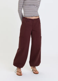 Mirage Mid-Rise Cargo Harem - Cherry Cola