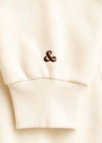 Chicago Collegiate Cord Mock Neck Sweatshirt - Ivory & Espresso