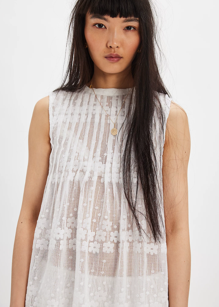 Moon Magic Mesh Tunic - Clean Ivory