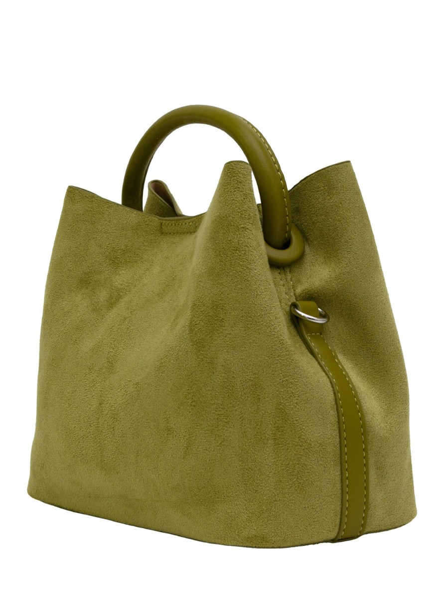 Nala Suede Bucket Bag - Chartreuse