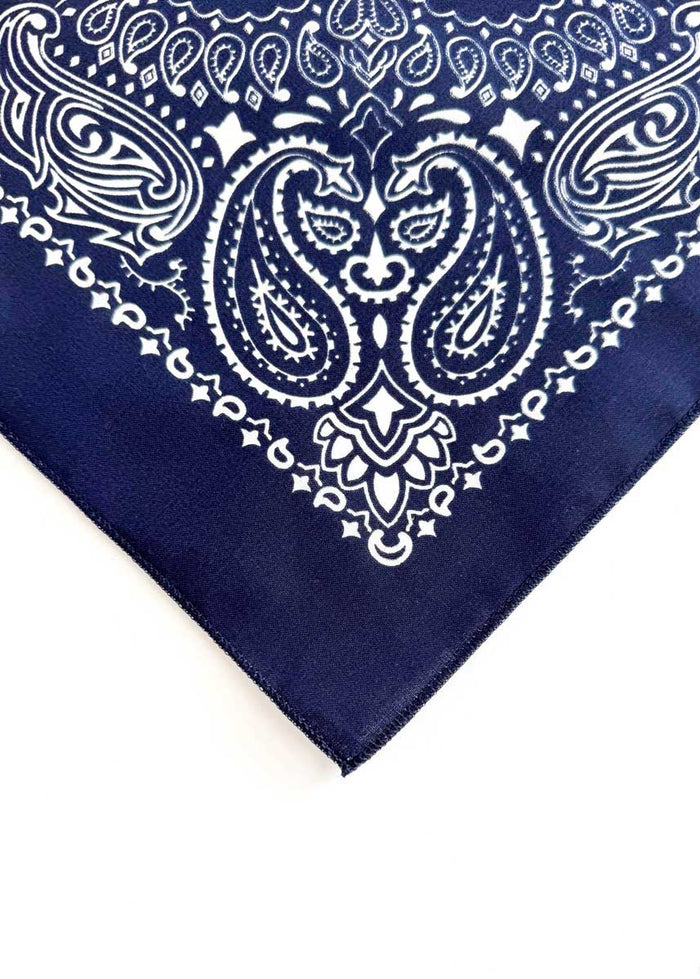 Embroidered Bandana - Navy Paisley