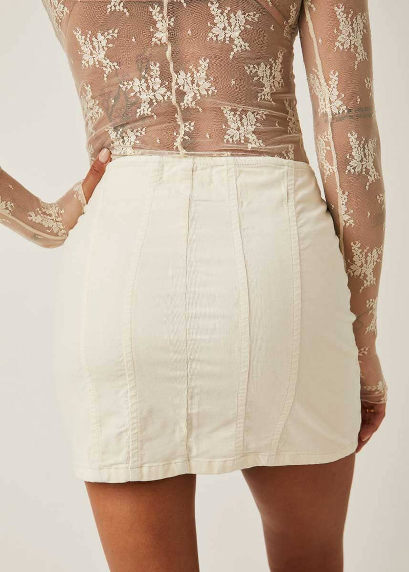 Layla Cord Mini Skirt - Cheesecake