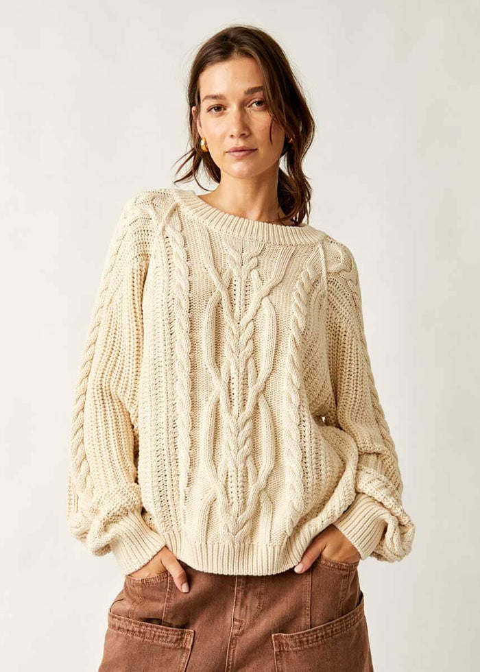 Frankie Cable Sweater - Buttercream