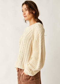 Frankie Cable Sweater - Buttercream