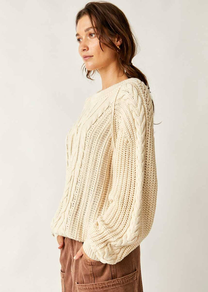 Frankie Cable Sweater - Buttercream