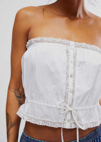 Wistful Daydream Tube Top - Optic White