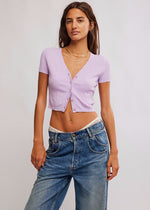 Cassie Cropped Cardi - Veiled Pink