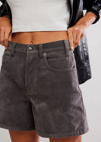 Tippi Vegan Suede Shorts - Dark Grey